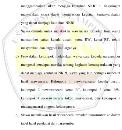 tabel hasil pendapat dari narasumber 