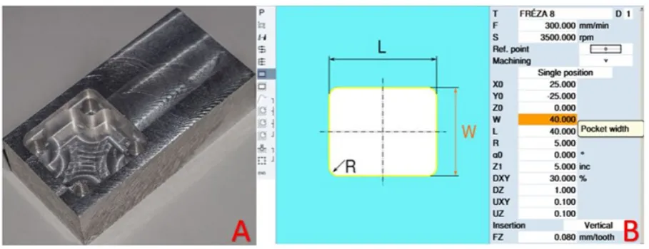 Fig. 3. First component and NC program in Sinumerik Operate 840D