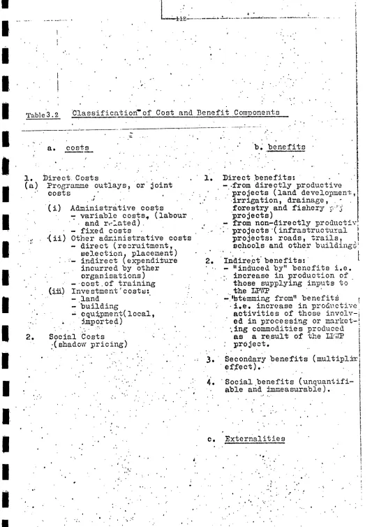 Table 3.2Classification~of Cost and Benefit Co~nonents.... 7’’ ....... :