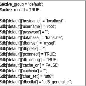 Gambar 35. Konfigurasi database 