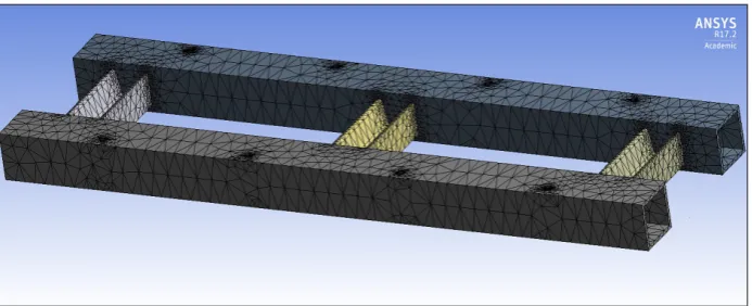 Fig. 4. Example mesh of a chassis of a Mars rover analog condensed in notch areas where stress concentrations are expected
