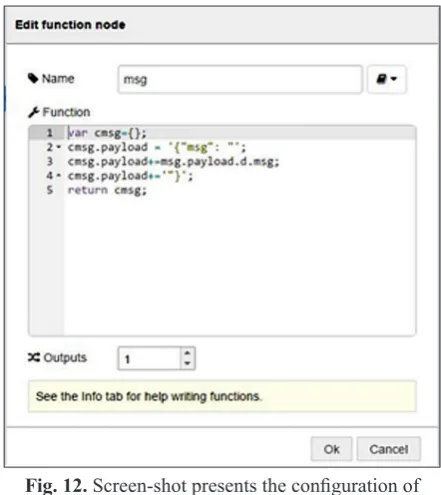 Fig. 13. Screen presents configuration of Output Node - own elaboration