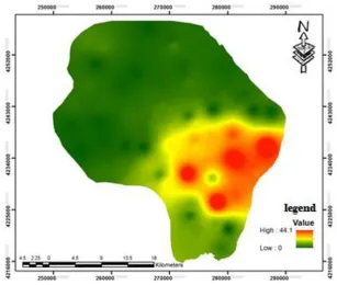 Fig. 11. The changes of groundwater drop table in Ardabil plain