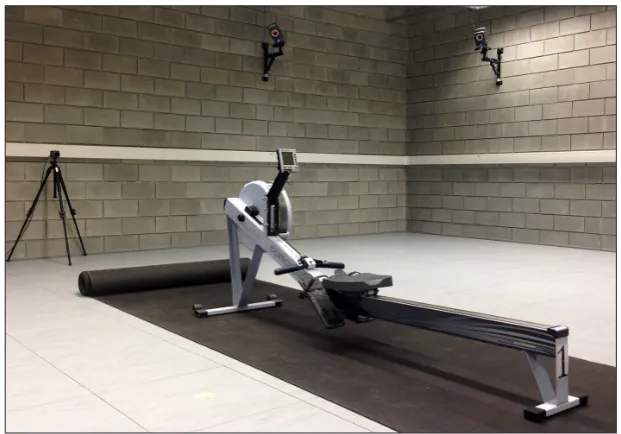 Fig. 1. The motion capture stand with an ergometer in the LARiEI room