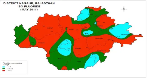 Figure 2. Location map of Fluoride affected area of study region 