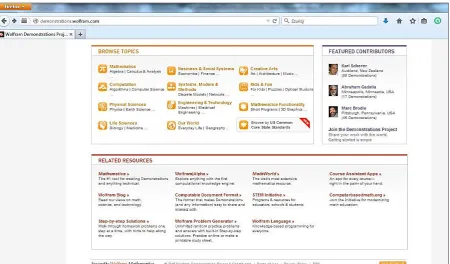 Fig. 4. Wolfram Demonstrations Project homepage (bottom part)