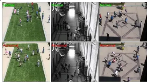 Fig. 7 Examples of detection results for global abnormal event detection from the UNM dataset