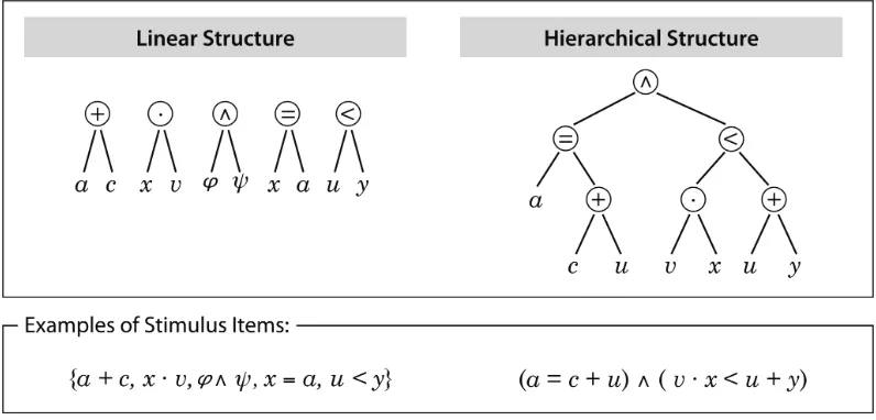 Figure 6:  Processing of mathematical formulae. Top: Schematic view of the two structures