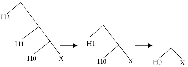Figure 5:  Removing functional projection to restore symmetries of argument structure 