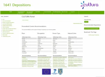 Fig. 1. 1641 and IPSA Collections accessible through the CULTURA interface