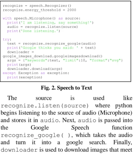 Fig. 2. Speech to Text 
