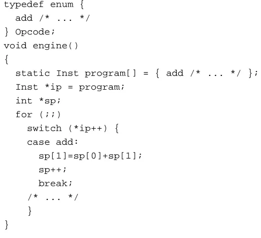 Figure 3.3: switch interpreter dispatch. Source: [EG03]