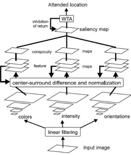 Figure 2.1: Architecture of the Koch and Ullman’s model (adapted from [169])