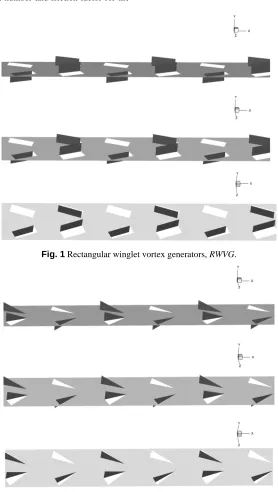 Fig. 1 Rectangular winglet vortex generators, RWVG. 