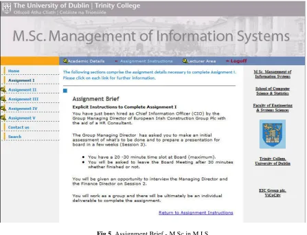 Fig 5. Assignment Brief - M.Sc in M.I.S. 