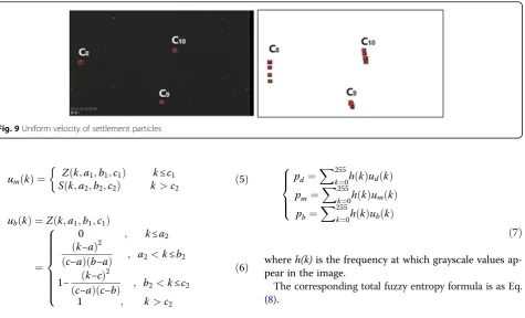 Fig. 9 Uniform velocity of settlement particles