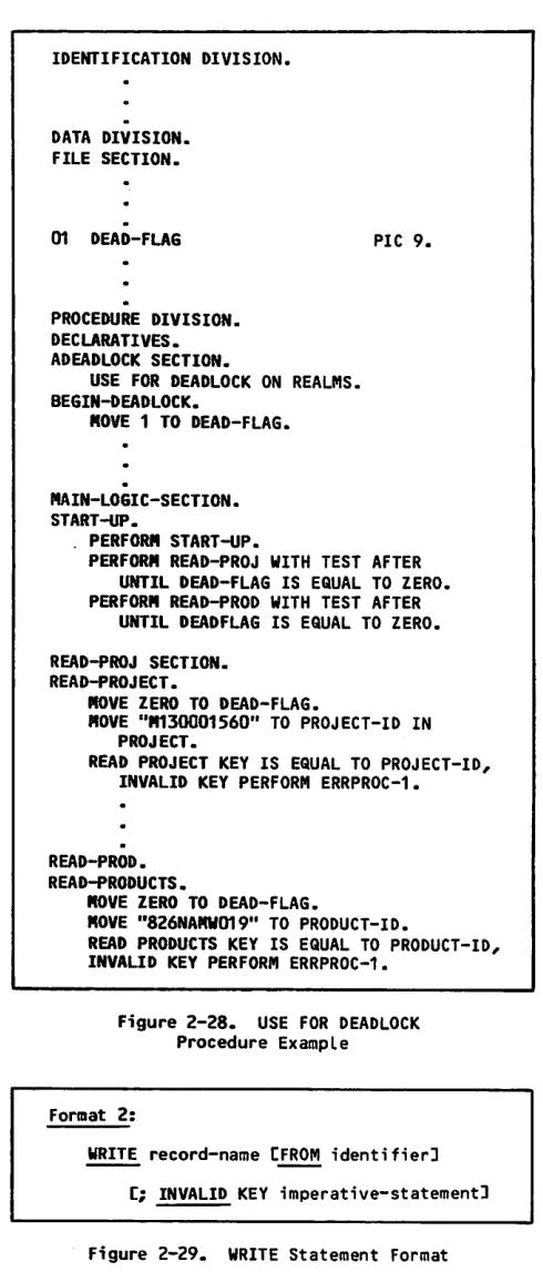 Figure 2-28. USE FOR DEADLOCKProcedure Example