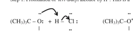 Fig. 1.  The production of alkyl halide can be explained by a series of three reactionsteps