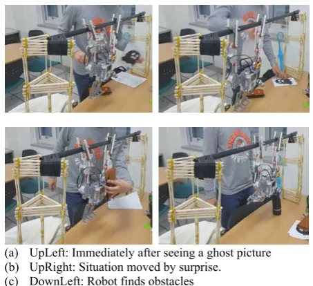 Fig. 3. The behavior and situation when the robot sees a horrible 