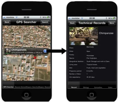 Fig. 4. GPS searcher interfaces. 