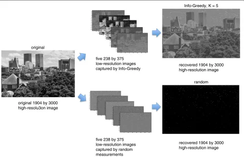 Fig. 1 Value of information in sensing a high-resolution image of size 1904 × 3000. Here, compressive linear measurements correspond toextracting the so-called features in compressive imaging [1–3]