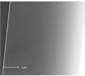 Figure 2-4. Scanning electron micrograph (SEM) of a freshly-etched 400-nanowire GaAs/AlGaAs superlattice