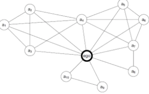 Figure 3.1: Visualization of sample ego-graph -