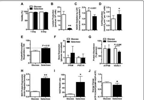 Figure 1 Replacing glucose with galactose reduces glycolysis and upregulates mitochondrial respiration