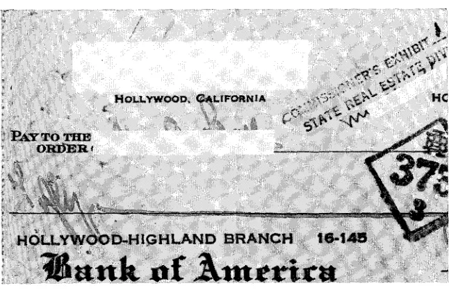 FIGURE 1A portion of the face of a check showing a suspected, added notation in the upper left.