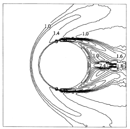 Fig. 4. Contour plot of the calculated magnetic ﬁeld strength in nanoteslafor Case 1.