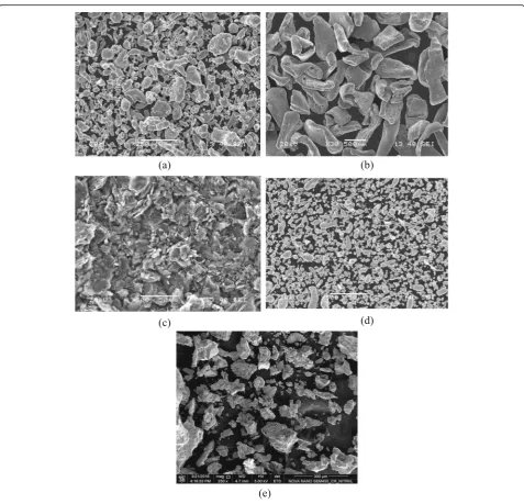 Table 3 Physical characteristics of powders