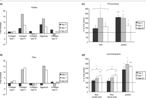Figure 2Effect of bone morphogenetic protein-2 (BMP-2) overexpression on mRNA levels of extracellular matrix molecules and proteoglycan (PG) synthesisEffect of bone morphogenetic protein-2 (BMP-2) overexpression on mRNA levels of extracellular matrix molec