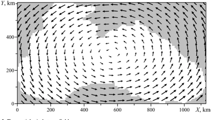 Fig. 1. Tangential wind stress field  