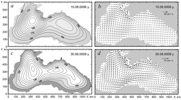 Fig. 3 shows spatial distributions of the upper layer thickness 