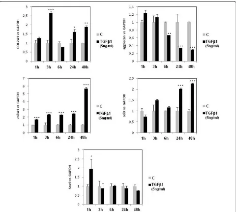 Figure 3 Transforming growth factor beta differential effects on matrix genes and Sox9 according to treatment duration