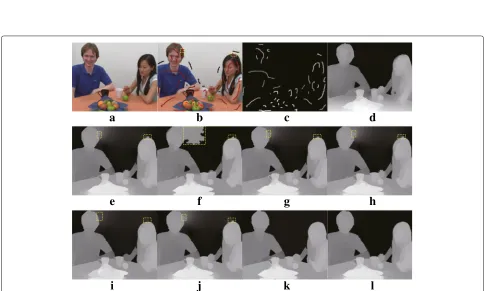 Fig. 4 Results of RGBZ_01 with cross-boundary input.f a Input image. b User-labeled image