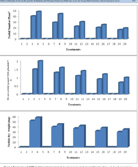 Figure 1 Treatments: (-0.3MPa)1. Uninoculated control, 2. Acaulospora laevis Azospirillum brasilense.Azospirillum brasilense.+ 3