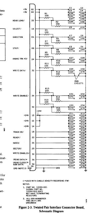 Figure 2-3. Twisted Pair Interface Connector Board, Schematic Diagram 