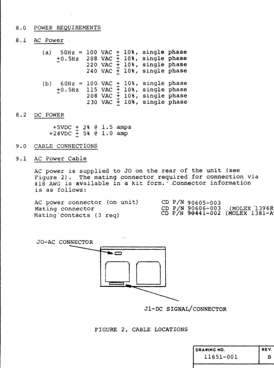 Figure 2). The mating connector required for connection via #18 AWG is-available in a kit form.": _Connector information· is as follows: 