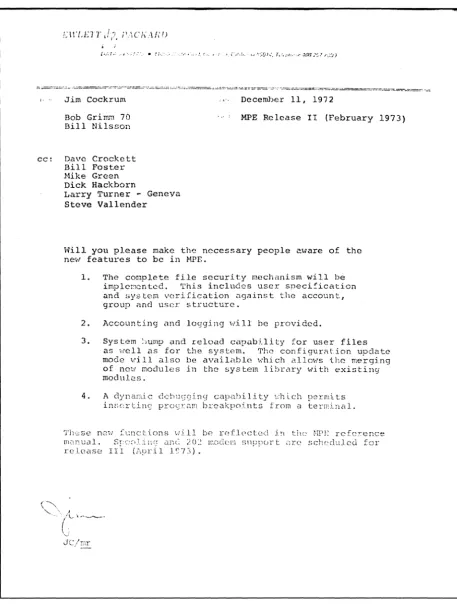 Figure 13 Memo 12/11/72 