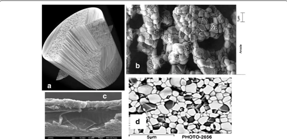Figure 1 Heterogeneous functional materials used in aerospace structures (a), solid oxide fuel cells (b), polymer membrane fuel cells(c) and ceramic separation membranes for oxygen transport (d).