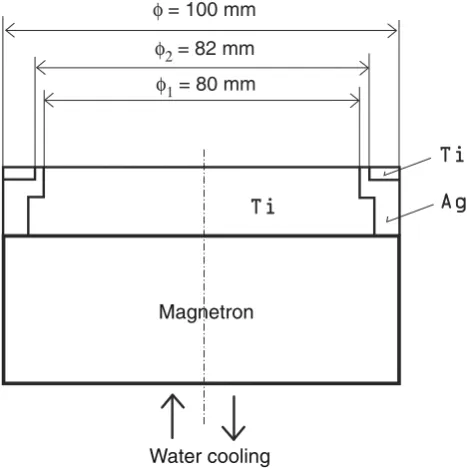 Fig. 1 Schematic of composed Ti/Ag magnetron target