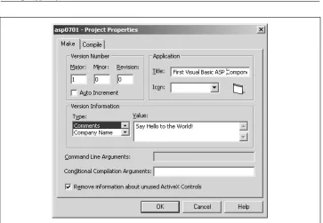 Figure 7-2. The Make tab with the information for your first ASP VB component