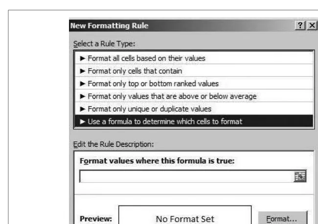 Figure 2-1. The Conditional Formatting dialog with the Formula option