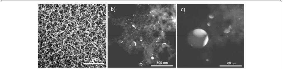 Figure 1 SEM and TEM micrographs of the sample surface irradiated at laser radiation fluence (0.5 J/cm2) with interaction time (1 ms)and the nanoparticles aggregate respectively