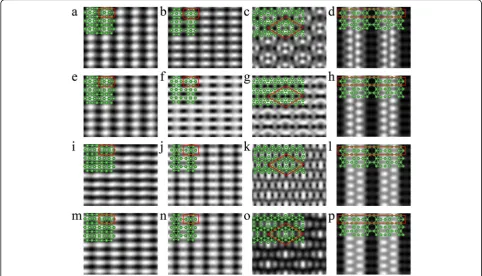 Fig. 6 Simulated STM images for boron sheets on Ag(111). Buckled triangular borophene on Ag(111) at a 0.8, e 0.2, i − 0.4, and m − 1.0 V