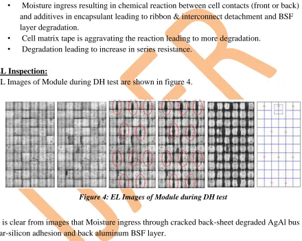 Figure 4: EL Images of Module during DH test 