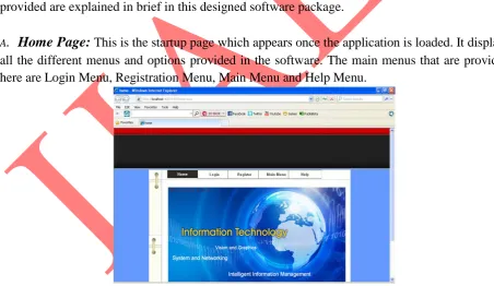 Figure 1.  Home Page Window. 