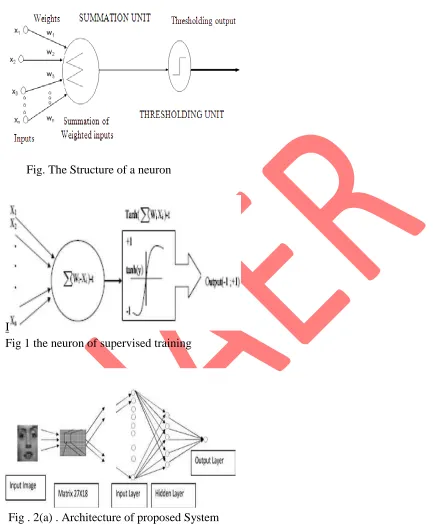 Fig 1 the neuron of supervised training  