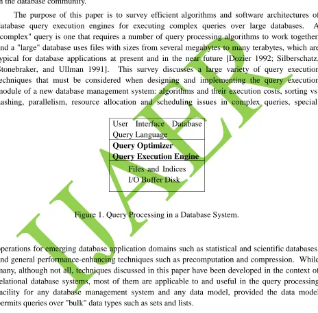 Figure 1. Query Processing in a Database System. 